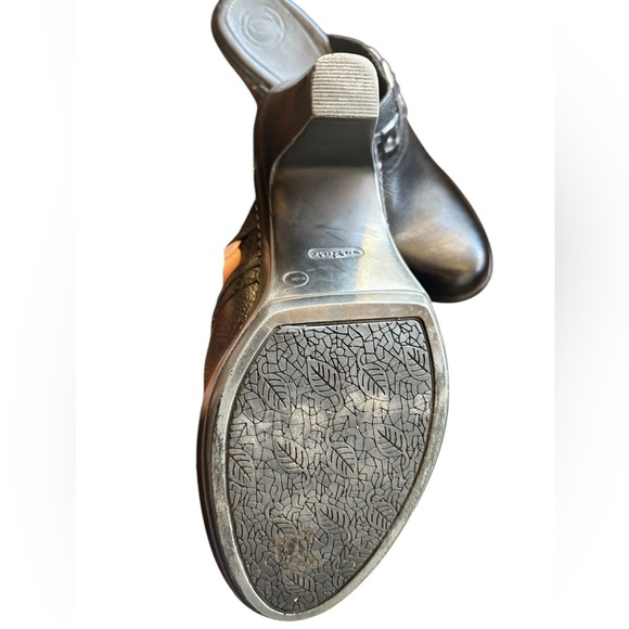 Nurture Whisper black leather block heel Slip On Women's Size US 8.5 M goth - Picture 4 of 9